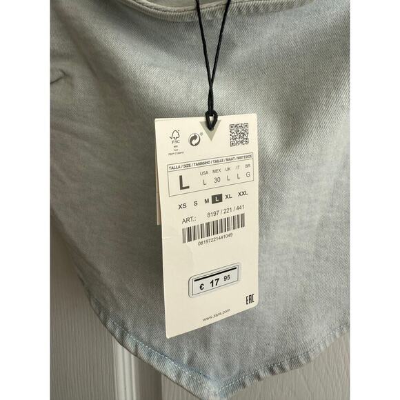 Zara Denim Bandana Spaghetti Strap Top Y2K size Large NWT - Picture 5 of 9